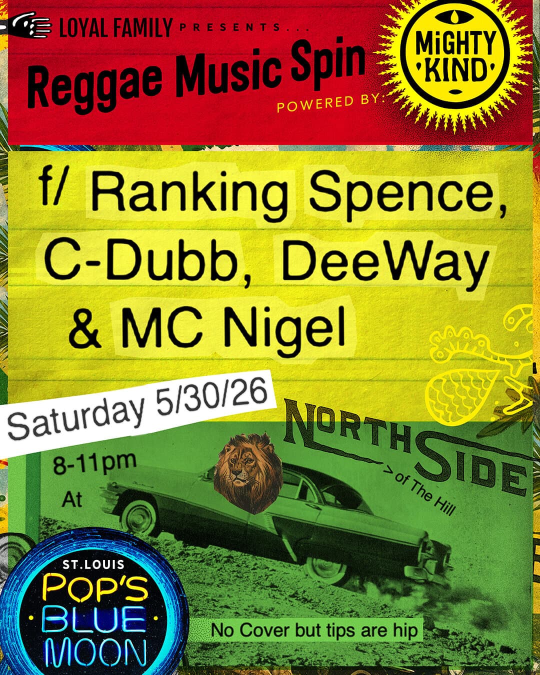 Reggae Music Spin w/ Ranking Spence, C-Dubb, DeeWay & MC Nigel